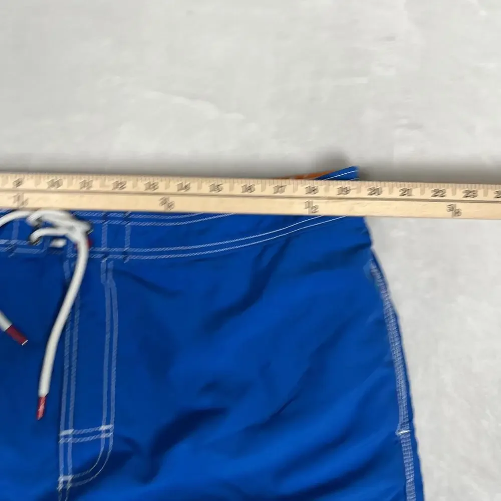 Tommy Bahama Swim Trunks Mens XL Blue Solid Cargo Mesh Lined Drawstring Pockets